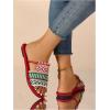 image:imageGORGLITTER Womens Boho Beach Sandals Dressy Summer Cute Going Out Vacation Open Toe Flip Flops Slides Shoes 2026Red