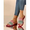 image:imageGORGLITTER Womens Boho Beach Sandals Dressy Summer Cute Going Out Vacation Open Toe Flip Flops Slides Shoes 2026Red