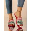 image:imageGORGLITTER Womens Boho Beach Sandals Dressy Summer Cute Going Out Vacation Open Toe Flip Flops Slides Shoes 2026Red