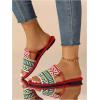 image:imageGORGLITTER Womens Boho Beach Sandals Dressy Summer Cute Going Out Vacation Open Toe Flip Flops Slides Shoes 2026Red