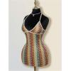 image:imageGORGLITTER Womens Boho Halter Bodycon Mini Dress Sleeveless Tie Backless Vacation Beach Short Dresses 2026Multicolor