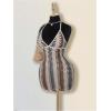 image:imageGORGLITTER Womens Boho Halter Bodycon Mini Dress Sleeveless Tie Backless Vacation Beach Short Dresses 2026Multicolored