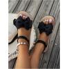 image:imageGORGLITTER Womens Bow Ankle Strap Sandals Dressy Cute Summer Open Toe Slip On Slides Vacation Sandal ShoesBlack