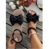 image:imageGORGLITTER Womens Bow Ankle Strap Sandals Dressy Cute Summer Open Toe Slip On Slides Vacation Sandal ShoesBlack