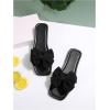 image:imageGORGLITTER Womens Bow Dress Flat Sandals Cute Square Open Toe Dressy Vacation Wedding Summer Slip On Slide SandalsBlack