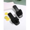 image:imageGORGLITTER Womens Bow Dress Flat Sandals Cute Square Open Toe Dressy Vacation Wedding Summer Slip On Slide SandalsBlack