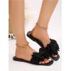 image:imageGORGLITTER Womens Bow Dress Flat Sandals Cute Square Open Toe Dressy Vacation Wedding Summer Slip On Slide SandalsBlack