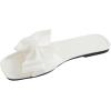 image:imageGORGLITTER Womens Bow Dress Flat Sandals Cute Square Open Toe Dressy Vacation Wedding Summer Slip On Slide SandalsWhite Bow