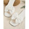 image:imageGORGLITTER Womens Bow Dress Flat Sandals Cute Square Open Toe Dressy Vacation Wedding Summer Slip On Slide SandalsWhite Bow