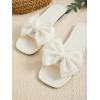 image:imageGORGLITTER Womens Bow Dress Flat Sandals Cute Square Open Toe Dressy Vacation Wedding Summer Slip On Slide SandalsWhite Bow
