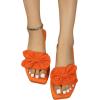 image:imageGORGLITTER Womens Bow Sandals Cute Summer Straw Rattan Dressy Boho Open Toe Beach Vacation Shoes Slides 2026Orange