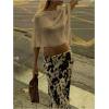 image:imageGORGLITTER Womens Crochet Cover Up Tops Cropped Sheer Poncho Shawl Cape Top Summer Beach Vacation Outfits 2026Khaki