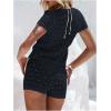 image:imageGORGLITTER Womens Crochet Short Sets Short Sleeve Button Down Cardigan Top and Shorts Vacation OutfitsBlack