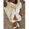 image:imageGORGLITTER Womens Crochet Short Sets Short Sleeve Button Down Cardigan Top and Shorts Vacation OutfitsWhite