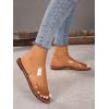 image:imageGORGLITTER Womens Cute Flat Sandals Summer Beach Vacation Clear Open Toe Jelly Transparent Strappy Slide Sandals 2026Brown