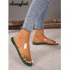 image:imageGORGLITTER Womens Cute Flat Sandals Summer Beach Vacation Clear Open Toe Jelly Transparent Strappy Slide Sandals 2026Green and Clear