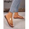 image:imageGORGLITTER Womens Cute Flat Sandals Summer Beach Vacation Clear Open Toe Jelly Transparent Strappy Slide Sandals 2026Mocha Brown and Clear