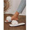 image:imageGORGLITTER Womens Floral Flat Sandals Dressy Flower Square Open Toe Cute Summer Vacation Shoes Comfortable SlidesWhite Floral
