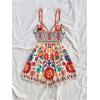 image:imageGORGLITTER Womens Floral Print Summer Romper Boho Sleeveless Wide Leg Short Jumpsuits Beach Vacation Cruise OutfitsMulticolor