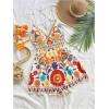 image:imageGORGLITTER Womens Floral Print Summer Romper Boho Sleeveless Wide Leg Short Jumpsuits Beach Vacation Cruise OutfitsOrange