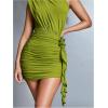 image:imageGORGLITTER Womens Flower Birthday Cocktail Mini Dress Asymmetrical Mock Neck Summer Going Out Prom Vacation SundressesGreen