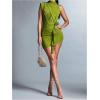 image:imageGORGLITTER Womens Flower Birthday Cocktail Mini Dress Asymmetrical Mock Neck Summer Going Out Prom Vacation SundressesGreen