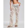 image:imageGORGLITTER Womens Flower Crochet Swimsuit Coverup Pants Summer Beach Vacation Low Waisted Knit Swim Cover Up PantsApricot