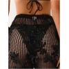 image:imageGORGLITTER Womens Flower Crochet Swimsuit Coverup Pants Summer Beach Vacation Low Waisted Knit Swim Cover Up PantsBlack
