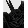 image:imageGORGLITTER Womens Flower Strapless Halter Bodycon Mini Dresses Elegant Classy Y2K Mesh Tassel Backless Summer SundressBlack