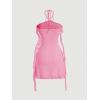 image:imageGORGLITTER Womens Flower Strapless Halter Bodycon Mini Dresses Elegant Classy Y2K Mesh Tassel Backless Summer SundressPink