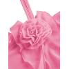image:imageGORGLITTER Womens Flower Strapless Halter Bodycon Mini Dresses Elegant Classy Y2K Mesh Tassel Backless Summer SundressPink