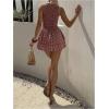 image:imageGORGLITTER Womens Gingham Mini Dress Cute Tiered Ruffle Hem Smocked Plaid A Line Vacation Short Tank DressesRed