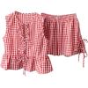 image:imageGORGLITTER Womens Gingham Sets 2 Piece Bow Tie Front Tank Top Baggy Shorts Sets Cute Summer Vacation Beachy OutfitsRed