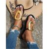 image:imageGORGLITTER Womens Gold Flip Flops Square Toe Summer Sandals 2026 Wedding Dressy Vacation Beach Slides ShoesBlack