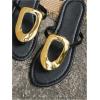 image:imageGORGLITTER Womens Gold Flip Flops Square Toe Summer Sandals 2026 Wedding Dressy Vacation Beach Slides ShoesBlack