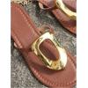 image:imageGORGLITTER Womens Gold Flip Flops Square Toe Summer Sandals 2026 Wedding Dressy Vacation Beach Slides ShoesBrown
