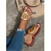 image:imageGORGLITTER Womens Gold Flip Flops Square Toe Summer Sandals 2026 Wedding Dressy Vacation Beach Slides ShoesBrown