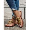 image:imageGORGLITTER Womens Gold Flip Flops Square Toe Summer Sandals 2026 Wedding Dressy Vacation Beach Slides ShoesBrown