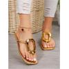 image:imageGORGLITTER Womens Gold Flip Flops Square Toe Summer Sandals 2026 Wedding Dressy Vacation Beach Slides ShoesGold