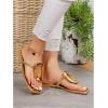 image:imageGORGLITTER Womens Gold Flip Flops Square Toe Summer Sandals 2026 Wedding Dressy Vacation Beach Slides ShoesGold
