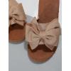 image:imageGORGLITTER Womens Gold Sandals Dressy Cute Summer 2026 Bow Square Toe Trendy Beach Boho Wedding Vacation Slides ShoesApricot