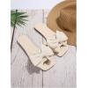 image:imageGORGLITTER Womens Gold Sandals Dressy Cute Summer 2026 Bow Square Toe Trendy Beach Boho Wedding Vacation Slides ShoesBeige B