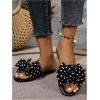image:imageGORGLITTER Womens Gold Sandals Dressy Cute Summer 2026 Bow Square Toe Trendy Beach Boho Wedding Vacation Slides ShoesBlack a