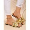 image:imageGORGLITTER Womens Gold Sandals Dressy Cute Summer 2026 Bow Square Toe Trendy Beach Boho Wedding Vacation Slides ShoesGold