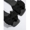 image:imageGORGLITTER Womens Gold Sandals Dressy Cute Summer 2026 Bow Square Toe Trendy Beach Boho Wedding Vacation Slides ShoesPure Black a