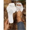 image:imageGORGLITTER Womens Gold Sandals Dressy Cute Summer 2026 Bow Square Toe Trendy Beach Boho Wedding Vacation Slides ShoesWhite Snow