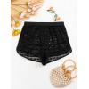 image:imageGORGLITTER Womens Lace Crochet Cover Up Shorts Beach Eyelet Hollow Out Sheer Bikini Swimsuit Bottoms Summer Vacation ShortsBlack