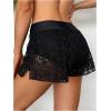 image:imageGORGLITTER Womens Lace Crochet Cover Up Shorts Beach Eyelet Hollow Out Sheer Bikini Swimsuit Bottoms Summer Vacation ShortsSolid Black