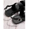 image:imageGORGLITTER Womens Leather Open Toe Braided Ankle Strap Sandals Dressy Summer Beach Vacation Flat SandalsBlack