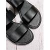 image:imageGORGLITTER Womens Leather Open Toe Braided Ankle Strap Sandals Dressy Summer Beach Vacation Flat SandalsBlack